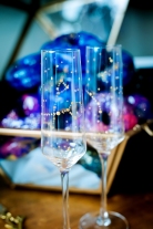 I asked my sister, Jane, to hand-paint constellations onto our champagne flutes